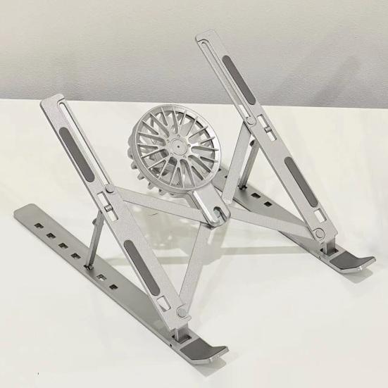 Подставка для ноутбука из алюминиевого сплава с вентилятором для отвода тепла, портативная, складная, легкая, сверхпрочная, металлическая, настольная, держатель-подставка для планшетного компьютера