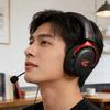 iKF Quad-Mode Gaming Headset, Over-Ear Wireless, Bluetooth and Wired, FPS-Specific Driver, Black-Red Color
