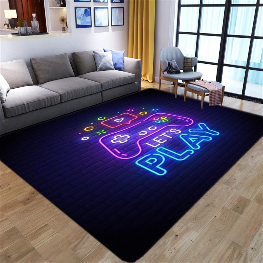 Boys Room 3D Game Carpet Large Gaming Rug Controller Design Children's Crawling Play Anti-Slip Floor Mat Home Bedroom Decor Rugs