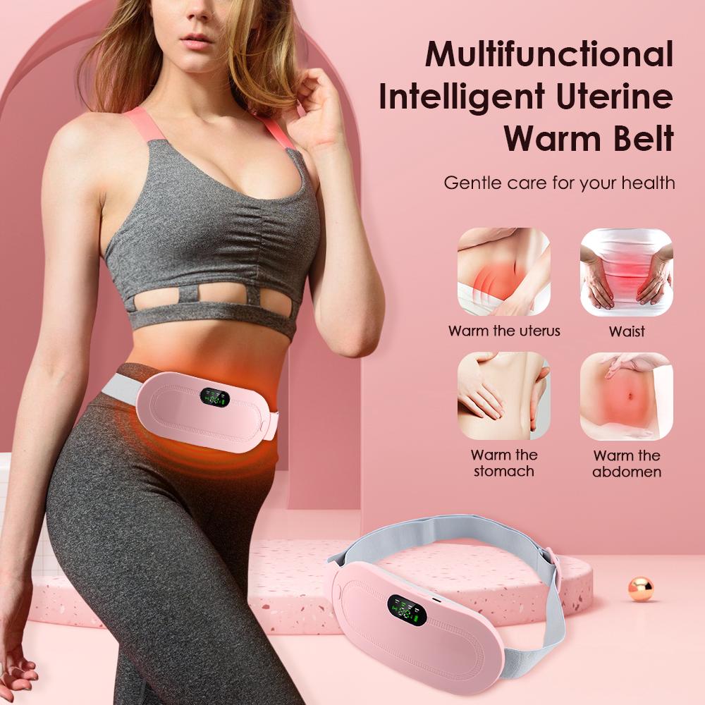 Electric Menstrual Cramp Massager Vibrating Heating Pad with Menstrual Abdominal Warmer Belt