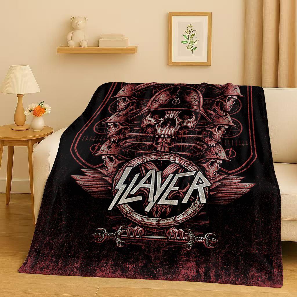 Новый фланелевый плед с изображением группы Slayer в стиле трэш-метал, ультрамягкий теплый плюшевый плед для дома, спальни, кровати, дивана, подарок