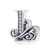 New 925 Sterling Silver 26 A -Z Floral Charm Beads Charm Bracelet Diy Women 'S Jewelry Accessory