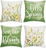 Spring Floral Inspirational PillowcasesBedroom Living Room Sofa Home Decor Polyester Cushion Cover with Zipper