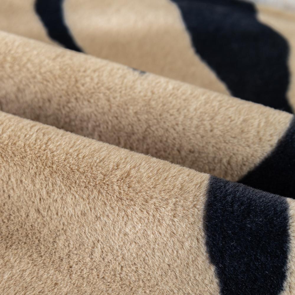 Bunny Cashmere Zebra Pattern Sofa Cushion Autumn and Winter Light Luxury Leather Sofa Cushion Non-Slip New Winter Plush Sofa Cover Cloth