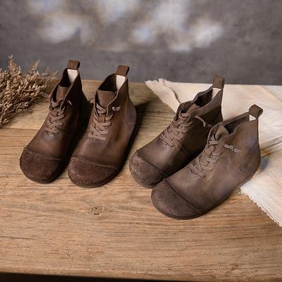 Кожаная обувь, Женская обувь, Ботильоны, Туфли, Новые ботинки ручной работы в ретро-стиле с мягкой подошвой и из мягкой кожи