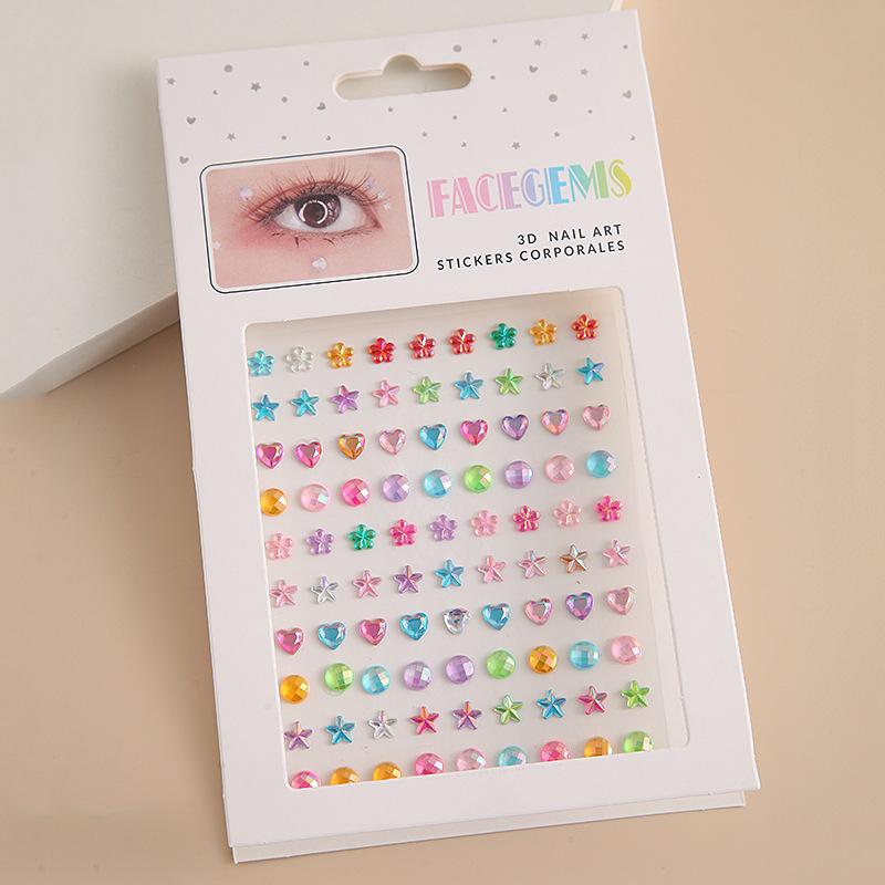 Colored Self-adhesive Rhinestones Sticker Children's Stage Show DIY Face Eye Decoration Acrylic Crystal Diamond Tattoo Sticker