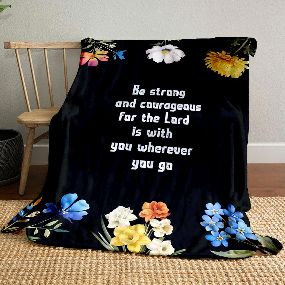 Floral Bible Verse Blanket Printed Blanket for Living Room Bed Couch lunch break Soft Cozy Blanket for Friend's festival Gift