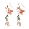 Весенние розовые серьги-подвески с цветами для женщин, серьги с подвесками-феями в виде цветов и листьев, летние праздничные серьги-подвески, ювелирные подарки