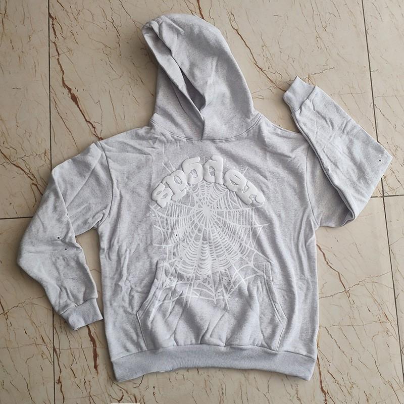 Mens Oversized Hooded Sweatshirt With Foil Print Spider Design 450g Heavyweight Fleece Lined Cotton Pullover Casual