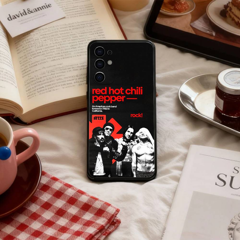Funk Rock Red Hot Chili Peppers Phone Case For Samsung S 25,24,23,22,30,21,10,9,Ultra,Plus,Lite,FE,4,5 G Soft Black Case