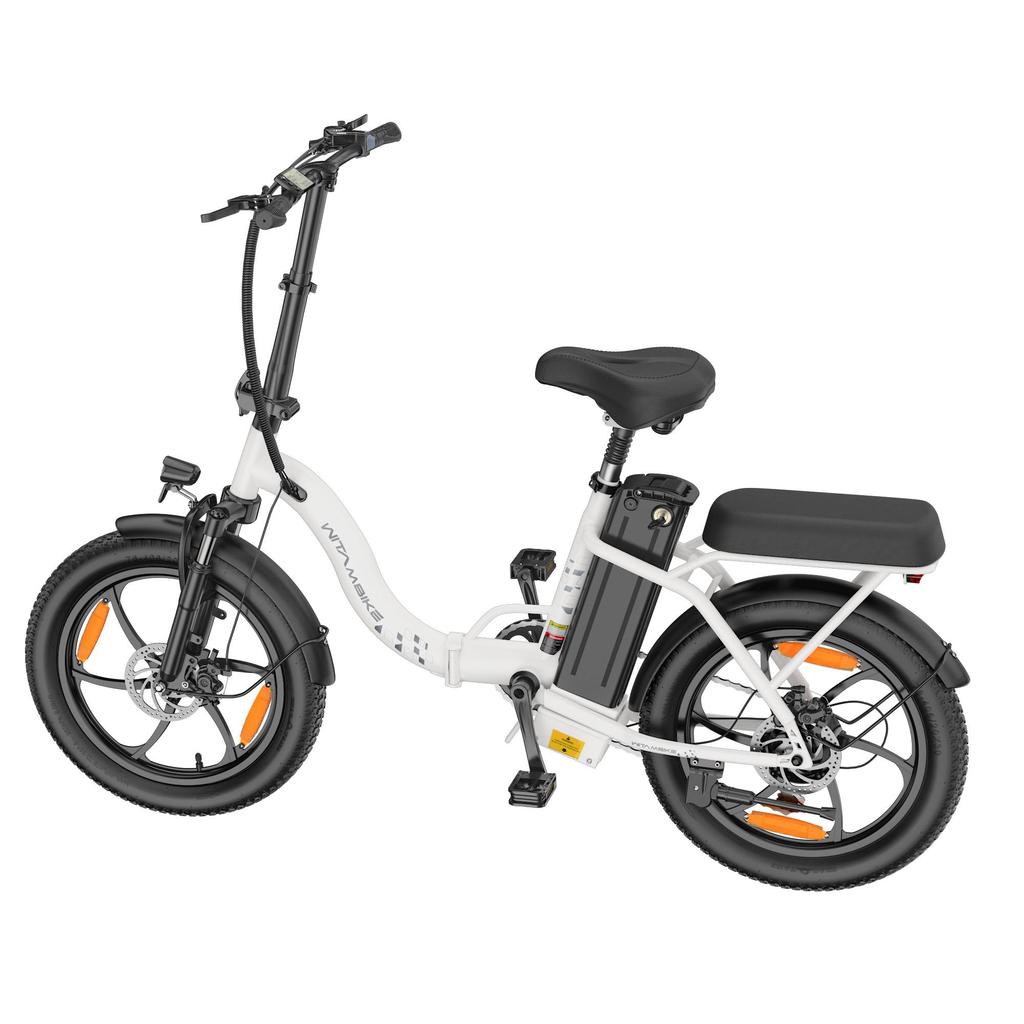 WITAMBIKE Складной электрический велосипед 20 дюймов, двигатель 250 Вт 47 Нм, аккумулятор 48 В 16 Ач, скорость 25 км/ч, запас хода 100 км, 7 скоростей, пружинная подвеска, дисковые тормоза