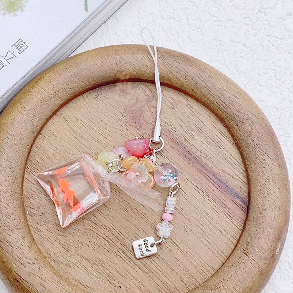 Sweet Small Fish Flowers Phone Charm Straps Car Key Hangings Pendants Fashion Bag Decoration Lanyard Purse Accessories
