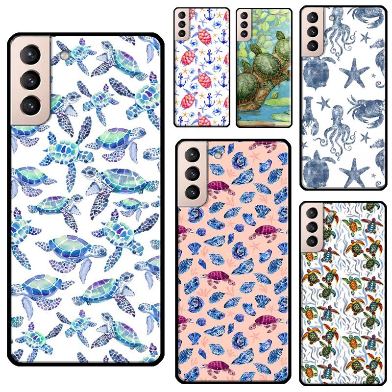 Чехол для телефона с милыми черепашками для Samsung Galaxy S21 S22 Ultra Note 20 S8 S9 S10 Note 10 Plus S20 FE Fundas