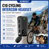 KEBIDU C10 Гарнитура-интерком для мотоциклетного велосипедного шлема, 2-сторонняя Bluetooth 6.0 рация, 520 м, водонепроницаемость IPX5, время работы 10 часов, общий доступ к музыке, шлем-наушник