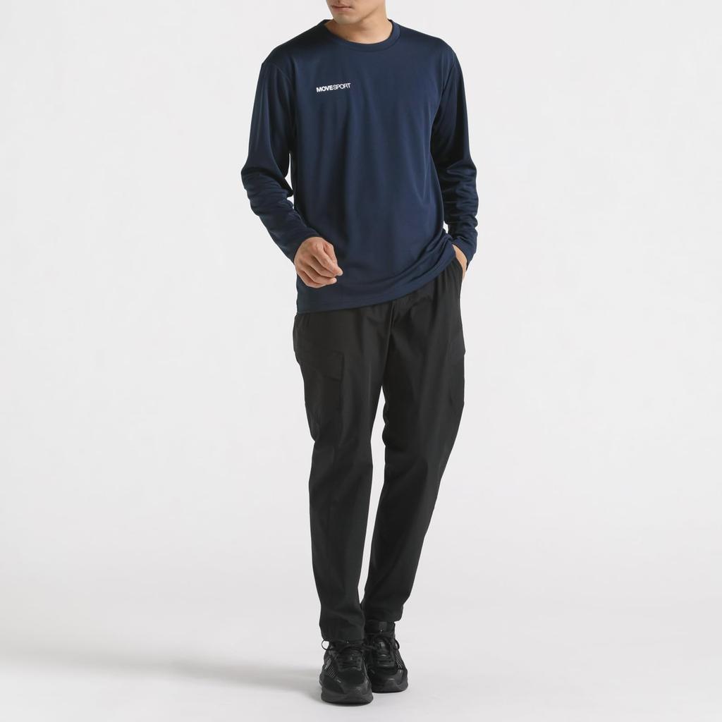 DESCENTE Long Sleeve Dry L T-Shirt, Moisture-Wicking, Quick-Drying, Stretch, Training, One-Point Design, Innerwear, Unisex, Simple, NV00(ST4FLTZ0MB)