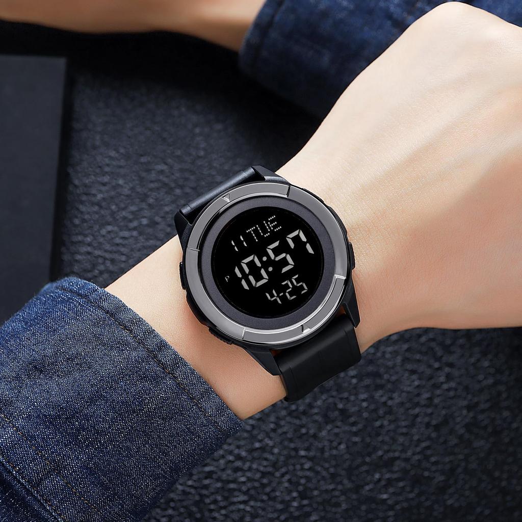 Digital Watch Waterproof Sports Wristwatch Stopwatch Date Display Alarm Outdoor Backlight Sports Watch Large Dial for Easy Reading Men's