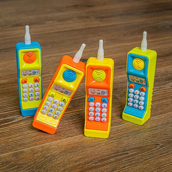 Mobile Phone Toy with 5 Songs Portable Cartoon Colorful Round Edge Exercise Responsiveness Gentle Sound Toddler Cell