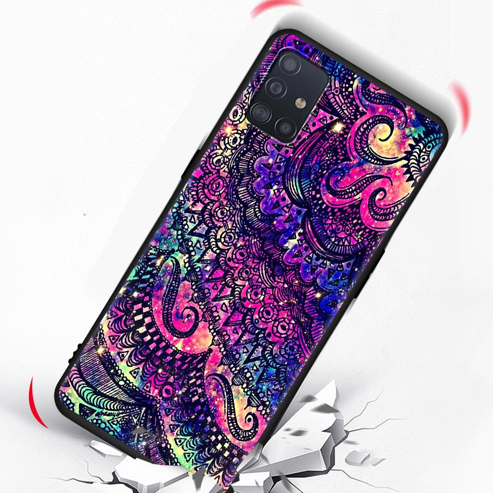 Чехол Мандала Подсолнух Мандала для Samsung Galaxy A51 A12 A21s A71 A52 A31 A32 A02s A72 A11 A41 A22 A01 Черный Мягкий Чехол для Телефона
