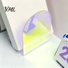 Non Scratch Book Ends for Bookshelves 1 Pair Acrylic Bookends, Clear Holders Shelves, Decorative Arch Desktop Stand School Stopper, Bookshelf