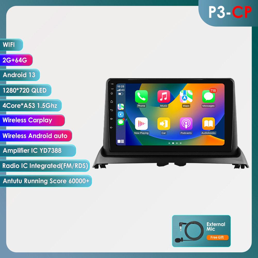 OSSURET Автомобильные интеллектуальные системы Carplay Android Car Radio для Renault Clio 2 2000-2012 Мультимедийный видеоплеер WIFI Интеллектуальный экран Авторадио RDS