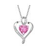 Heart Necklace Cubic Zirconia Love Heart Pendant Necklace Birthday Valentine's Day Mother's Day Jewelry Gift for Women