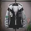 Men's Trendy Hooded Baseball Jacket - Spring/Autumn Sportswear for Youth