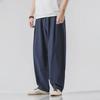 Men's Chinese Style Tang Suit Linen Harem Pants - Casual Loose Fit, Wide-Leg, Youth Trousers