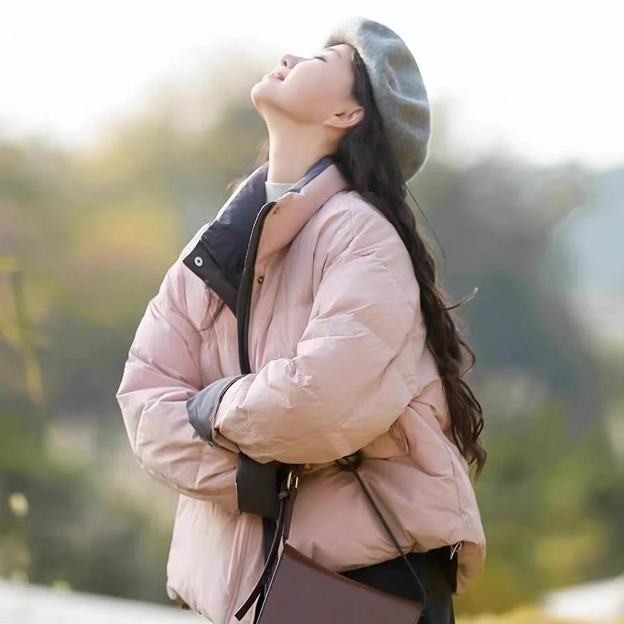 Модная контрастная цветная хлопковая одежда для осени и зимы для маленьких мужчин, универсальная, 2024, новая женская хлопковая подкладка, утолщенная, теплая