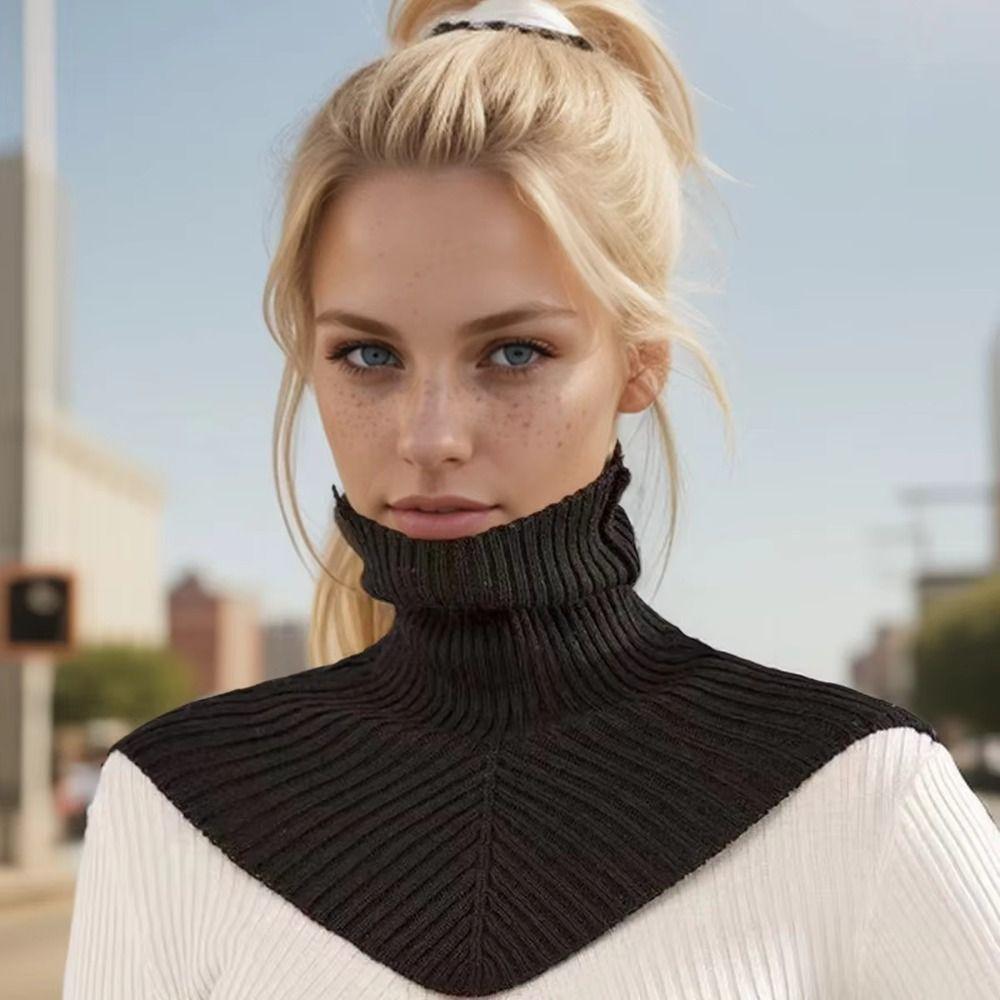 Аксессуары для украшения одежды Водолазка Ложный воротник Однотонный Шерстяной шарф Осень Зима