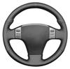 Чехол на руль для Nissan Skyline V35 2003-2006 Декоративная накладка на руль автомобиля Черная кожа Автоаксессуары (Черная нить)