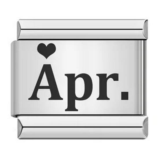 December Birthday Italian Bracelet: Laser Engraved Modular DIY Bangle with English Abbreviation Pattern