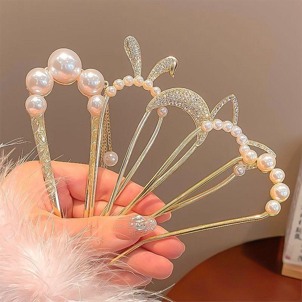U-shaped Pearl Hairpin Headdress U-shaped Hairpin New Pearl Pendant HairClip Women Girl
