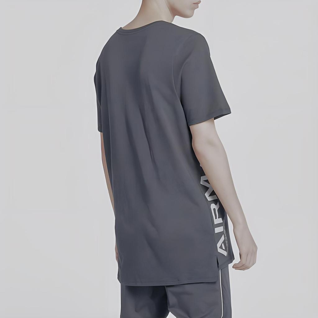 Nike Футболка Air Max Letter Print Crew Neck с коротким рукавом для мужчин, серая 929345-060