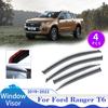 Car Window Visor for Ford Ranger T6 P375 PX Arquus Trigger VT4 2019~2024 Vent Smokes Covers Sun Rain Guards Exterior Accessories