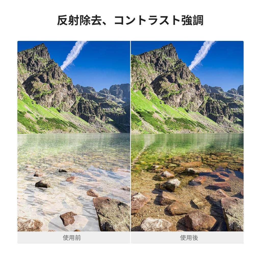 Concept 46mm PL Filter with Lens Cap for Reflection High Thin Circular Polarizing CPL Includes 1 Cleaning Cloth K&F Reduction, Transmission, Frame,