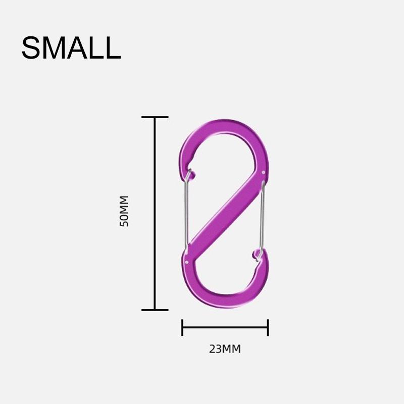 S-образный двойной карабин, брелок, замки-молнии для рюкзаков, карабин, скользящий замок, алюминиевый сплав, большой, средний, маленький карабин для кемпинга