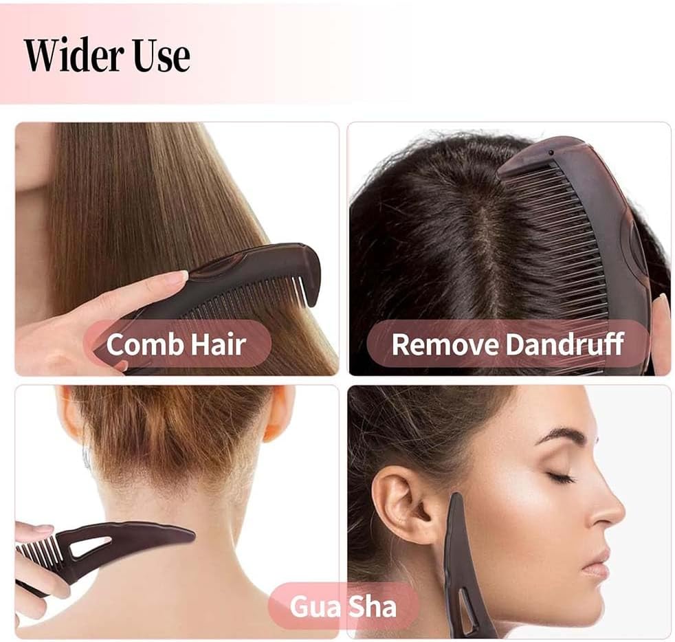 5pc anti dandruff comb set stainless steel dense toothed scalp care comb scalp cleaning