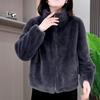 Элегантный и теплый женский зимний кардиган 2026: Однотонный, Короткий, Модный, Универсальный, Утепленный, С воротником-стойкой, Высококачественный стиль.
