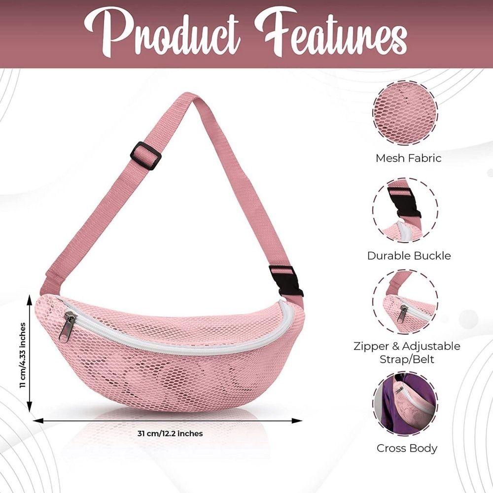 Adjustable Belt Waist Pack Lightweight Collecting Bag Durable Beach Mesh Fanny Pack Outdoor Sports