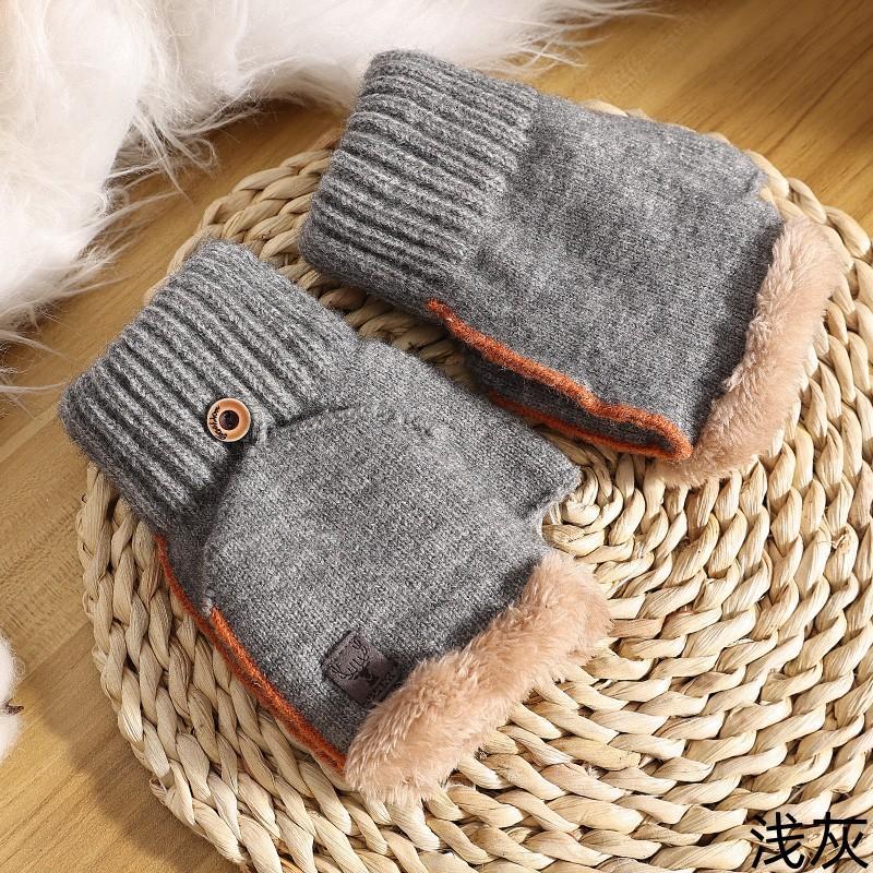 Зимние теплые перчатки, с открытыми пальцами, мужские перчатки для ношения на улице