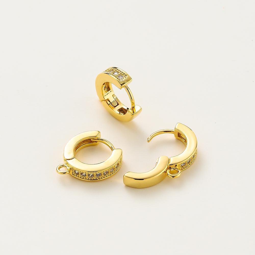 1 пара 14-каратного/18-каратного золота, латунные серьги с инкрустацией цирконом для изготовления ювелирных изделий, принадлежности для женщин, подарки