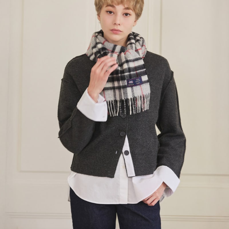 ABRAHAM MOON Шарф из мериносовой шерсти 25 см - Серый Thompson