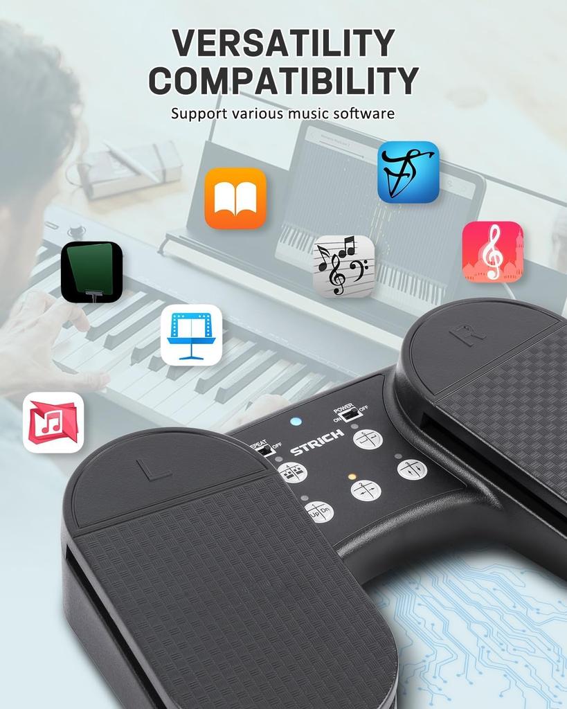 STRICH Беспроводной переключатель страниц для ног, совместимый с iPad и планшетами Windows, педаль, 11, SPT-10