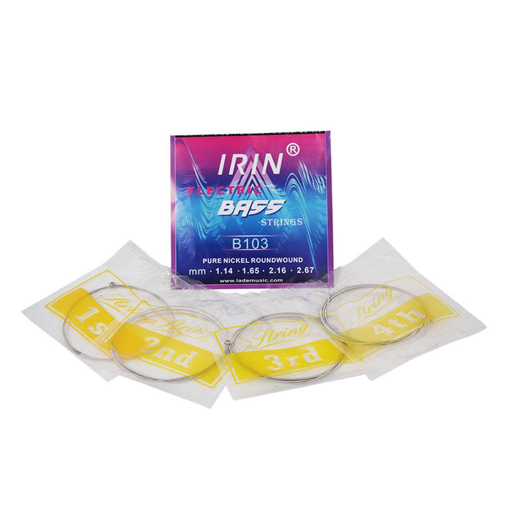 IRIN Набор струн для 4-струнной электробас-гитары Никелевая обмотка Круглый виток Сердечник из высокоуглеродистой стали(1.14 2.67)