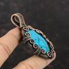 Тибетский бирюзовый кулон, кулон, обмотанный медной проволокой, кулон ручной работы, драгоценный камень, медная проволока, ювелирное изделие, подарок для нее, украшения из тибетской бирюзы