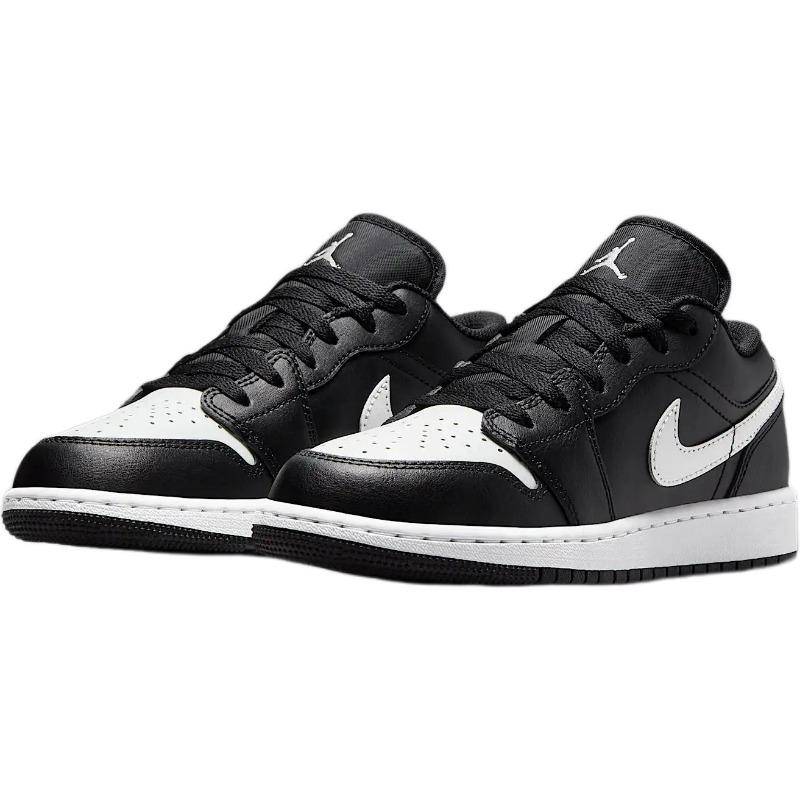 Air Jordan 1 synthetic leather GS low-top sneakers black/peak white unisex 553560-043