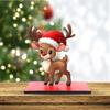 Christmas Deer 4mm MDF Tabletop Showpiece, Christmas Decoration Item for Home