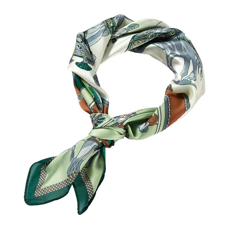 Маленький квадратный шарф, женский весенний новый шелковый атласный шелковый шарф с принтом, шаль на шею, подарок, мода