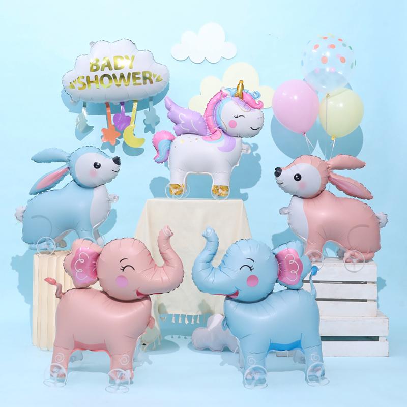 Aluminum Film Creative Pet Pet Balloons Rabbit Dog Cat Balloons Walking-With-Wheels Baby Shower Birthday Party Easter Balloons