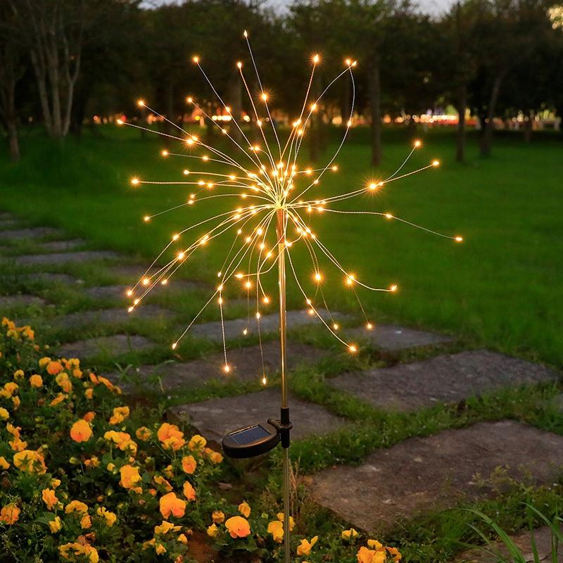 Solar Garden Lamp Colorful Fireworks 200 Led Christmas Decorative